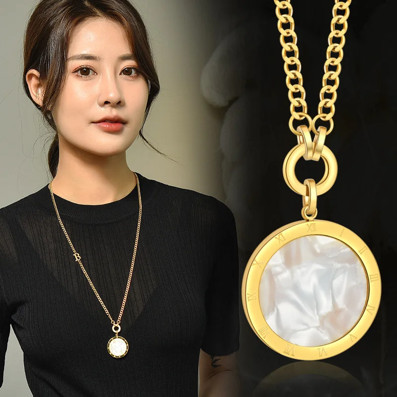 Свитер-цепочка длинное модное титановое римское цифровое ожерелье женское