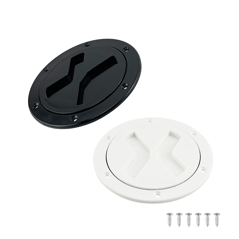 

4.05inch ABS Plastic Round Deck Inspection Hatch Cover Boat Twist Screw Outlet Deck Inspection Plate Marine Yacht RV with Screws