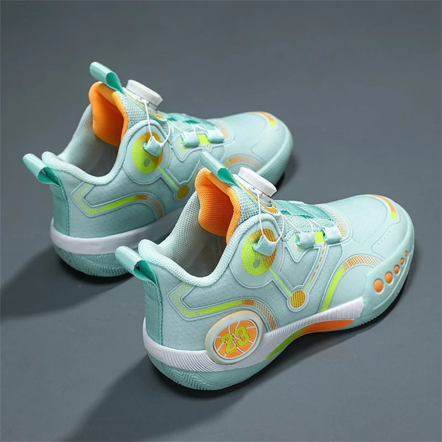 New Kids Basketball Shoes Leather Phantom 3 Rotated Button Boys Sneakers Mesh breathable Non-Slip Children Trainer Sport Shoes