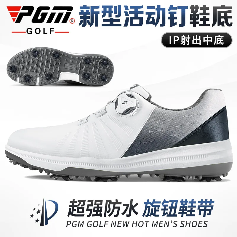 2022 New PGM Mens Summer Golf Shoes Men's Waterproof Skid-proof Sneakers Knob Strap with Removable Spikes Sports Wear XZ178