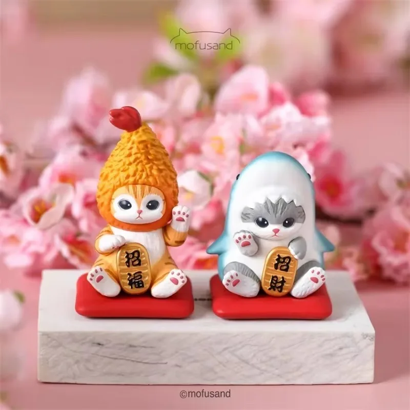 6-8 см Mofusand Cat Fusandi Lucky Doll Box Play Японский Новогодний орнамент Фигурка Акула Кот