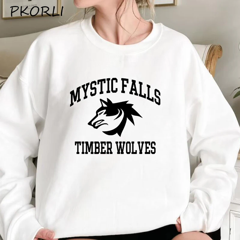 

The Vampire Diaries Sweatshirt Pullover Mystic Falls Long Sleeve Autumn Salvatore Sweatshirt Women Men Streetwear Hoodies