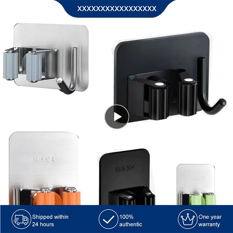 

Stainless Steel Mop Clip Mop Hook Wall Mounted Broom Rack Holder Home Organizers Mop Rack Brush Broom Hanger Bathroom Mop Hook