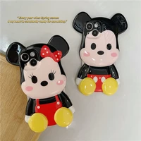 disney mickey minnie couple stereoscopic phone cases for iphone 13 12 11 pro max xr xs max x back cover