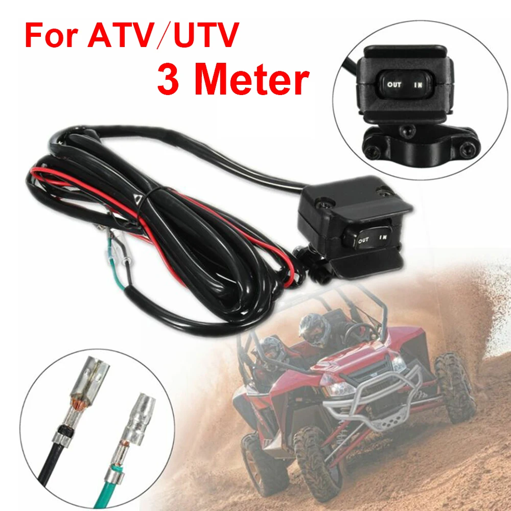 

1pc ATV UTV Handlebar Line Warn Winch Rocker Control Switch Button Accessories