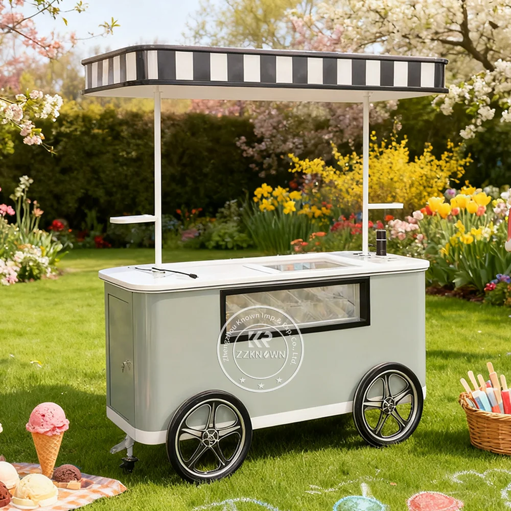Уличная итальянская ручная тележка для мороженого Gelato, мобильная тележка для еды, грузовик для еды с морозильной камерой (art.: 3920d3aec6d3d) - 3920d3aec6d3d