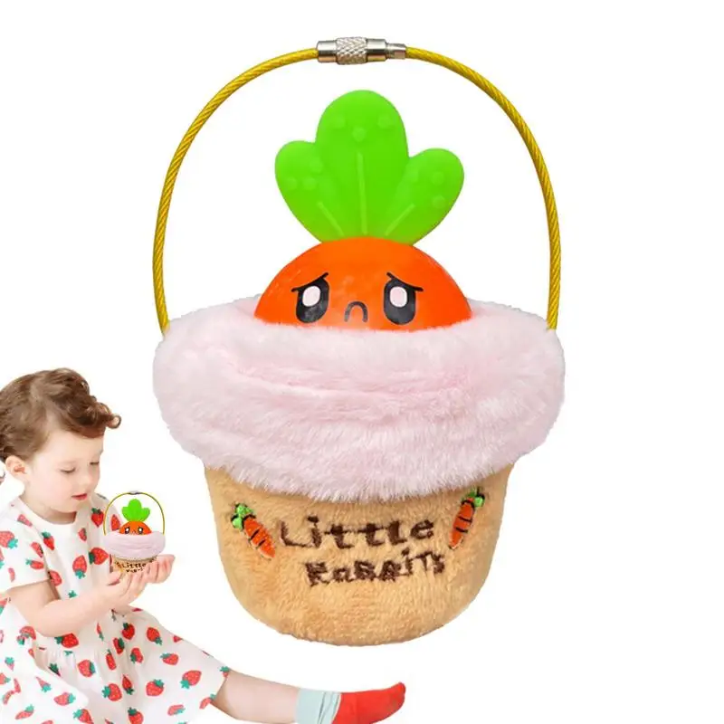 

Cute Cartoon Carrot Potted Plush Keychain Funny Pulling Radish Keyring Cute Stuffed Plush Toy Keychain For Boy Girl Gift