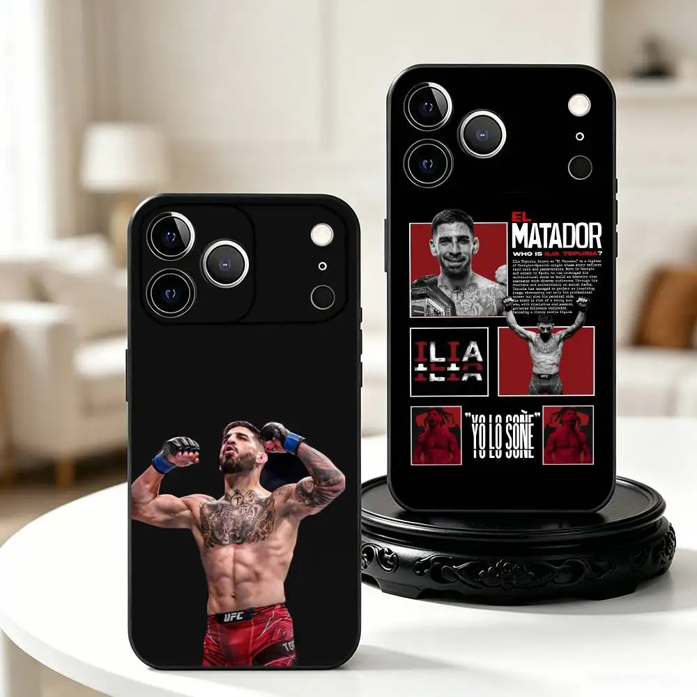Фото Чехол для телефона b-Boxing I-Ilia Fighting Topuria для iPhone 17, 16, 15, 14, 13, 12, 11 Plus, Pro Max, XS, мягкий силиконовый, черный №1