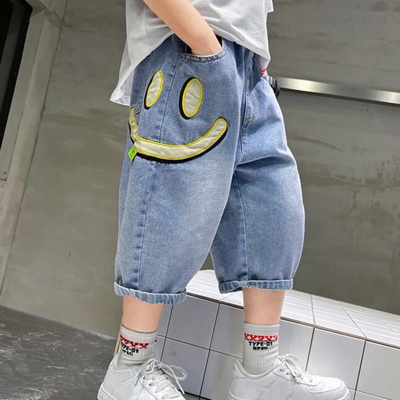 

Boys' Denim shorts Kids jeans 2023 Summer thin Casual loose pants 7 8 9 10 11 12 13 14 Years