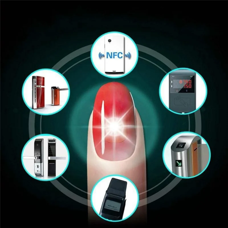 5 шт. NFC-вспышка наклейка для ногтей светодиодный голый чип интеллектуальная
