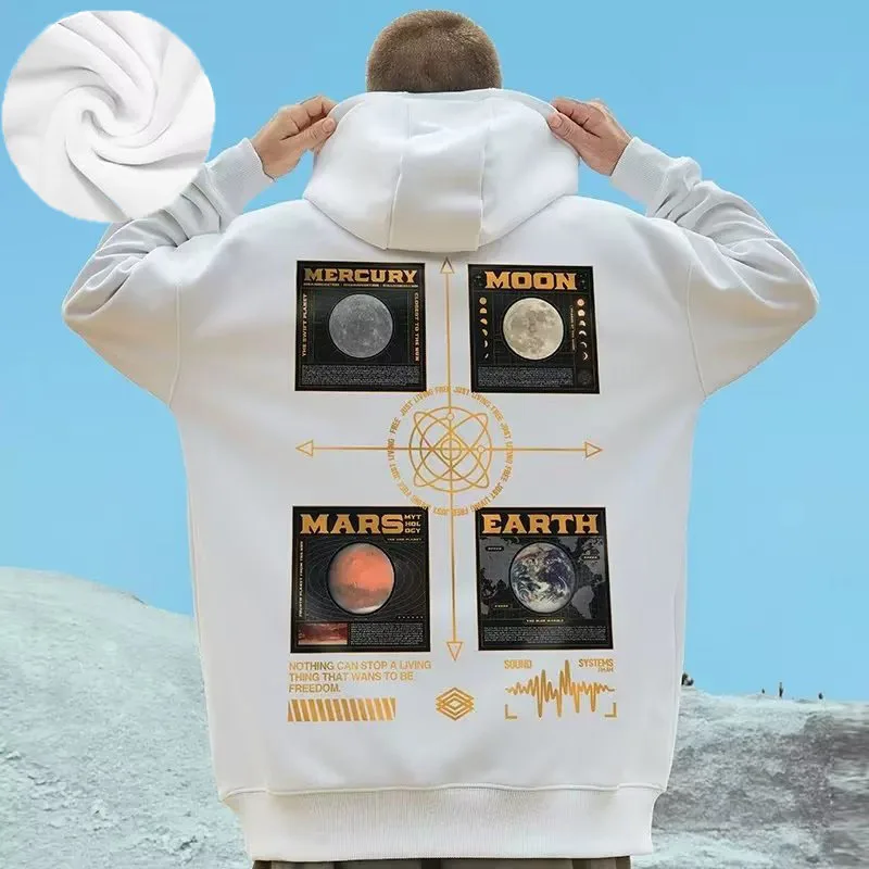 

Hooded Sweater Men's Trendy Brand Large Size M-8XL Men's Autumn And Winter Style Plush And Thick Fat Hip-hop Pullover Jacket