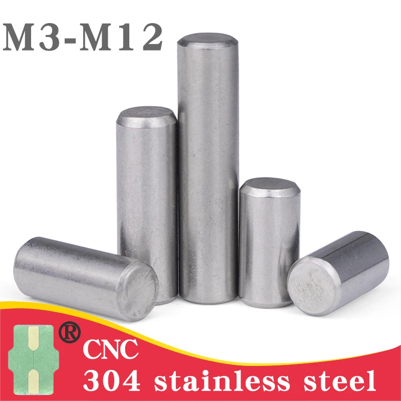 

2-25 PCS Cylindrical Pin M3 M4 M6 M8 M10 M12 Fastener Solid Dowle Pin 304 Stainless Steel GB119 Locating Pin