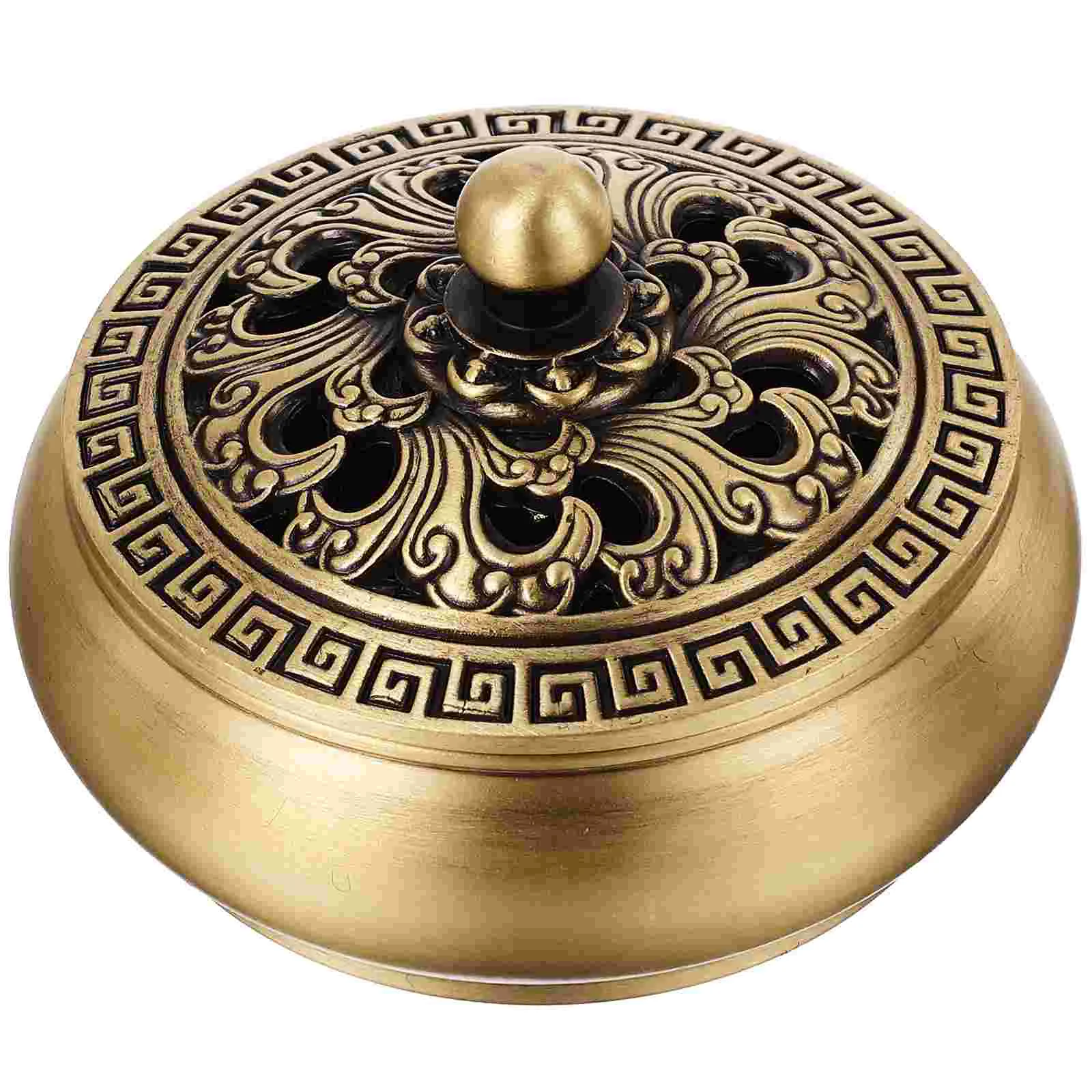 

Burner Censer Holder Decor Years New Ash Copper Charcoal Aromatherapy Cone Catcher Stick Tray Decorative Furnace Bakhoor Vintage