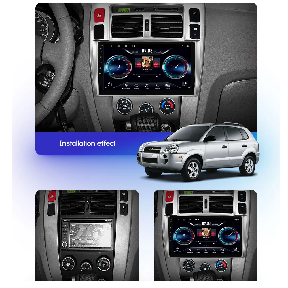 Джулинет для Hyundai Tucson 1 2004 - 2009 Автомобильное радио Ai голосовое Carplay Мультимедийный видеоплеер Навигация GPS 2din Андроид on.