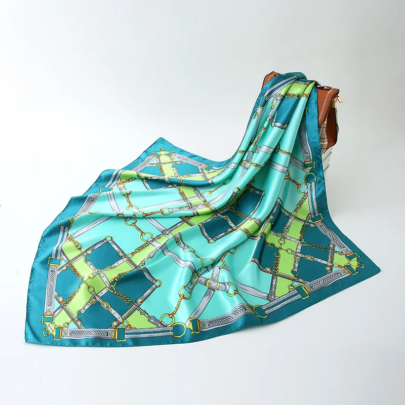 

Шали пляжные в популярном стиле, роскошный мусульманский головной убор 90 х90 см, зимний квадратный платок с принтом, дизайнерские солнцезащи...