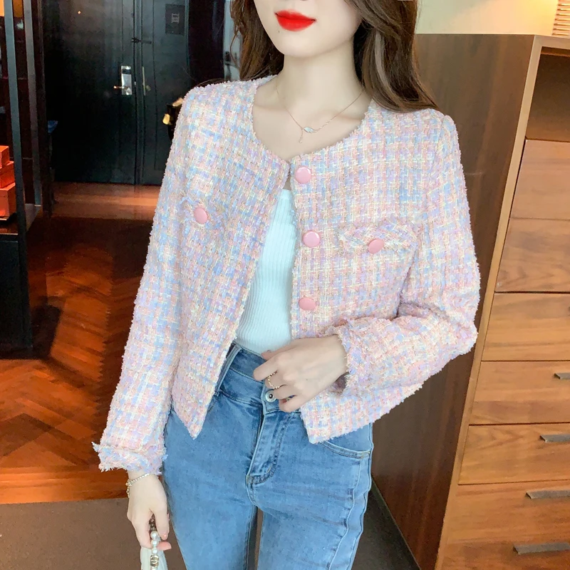 

Женское короткое пальто, сезон осень-зима, высококачественные Яркие топы знаменитостей, новинка 2022, шерстяной кардиган