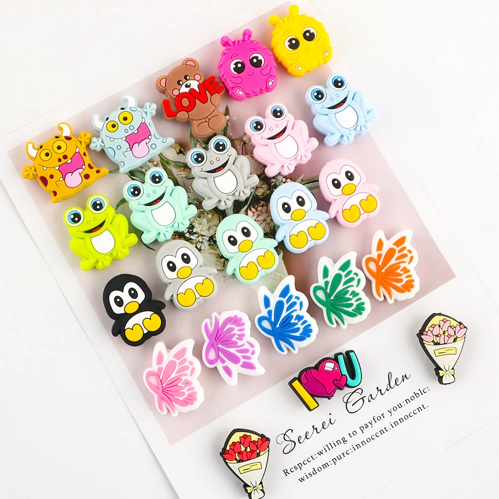 

Sunrony 10 Pcs/Lot Silicone Beads New Animal Cartoon Mix Bulk DIY Pacifier Chain Jewelry Making Necklace Bracelet Accessories