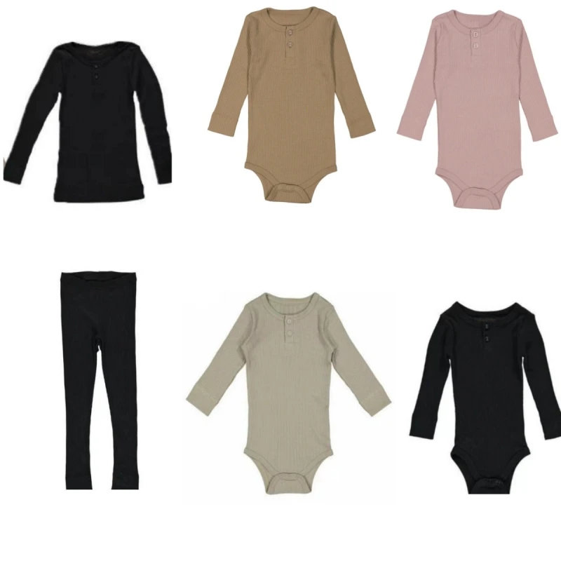 

Высококачественный высококачественный морандовый хлопок, очень удобная нить, высококачественный многоцветный детский топ Morandi, комбинезон с длинными рукавами