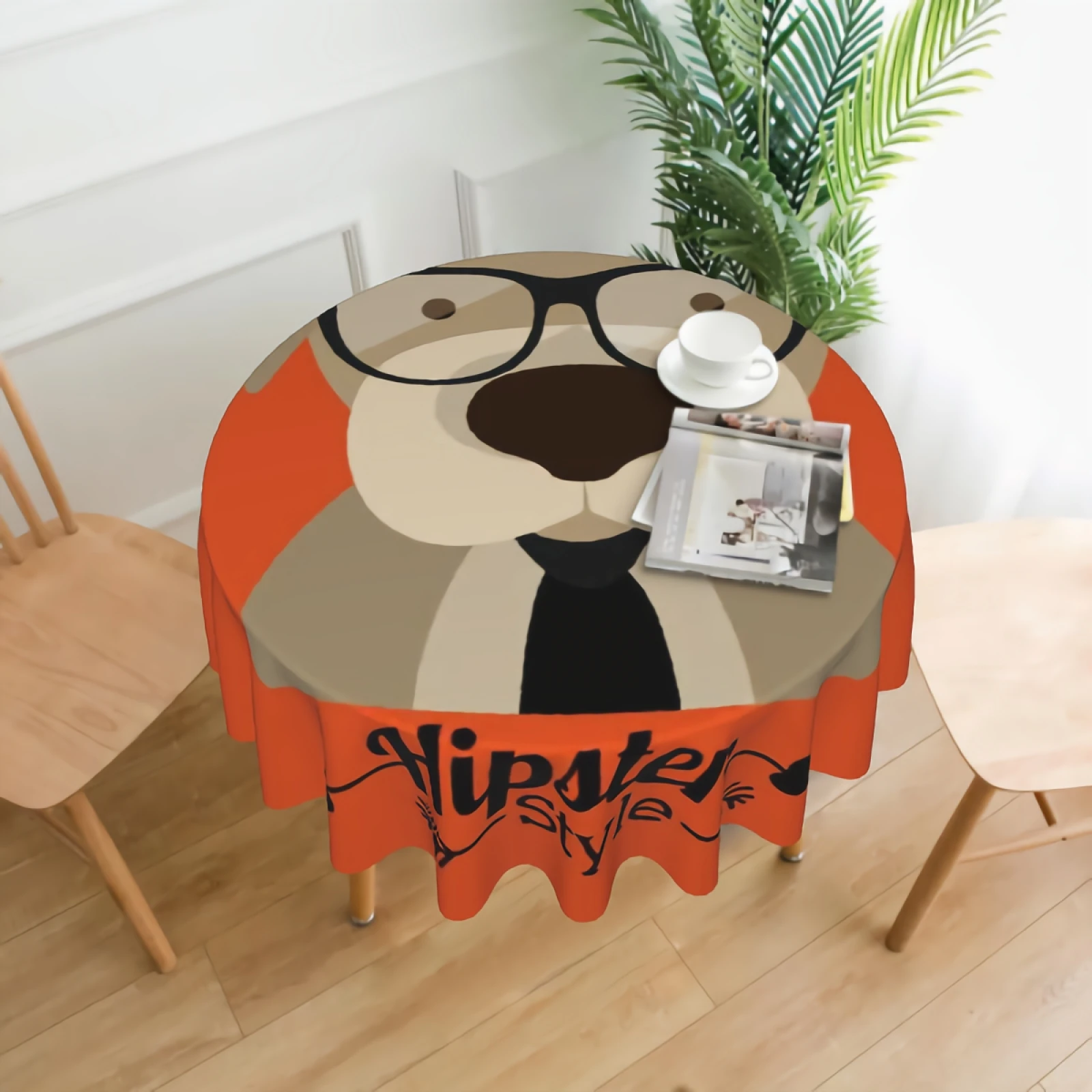 

Скатерть круглая в стиле хипстер с изображением собаки, 60 дюймов