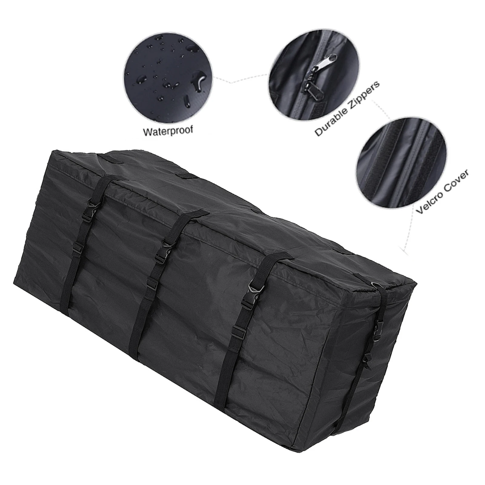 

Car Roof Duffel Bag Water Protective Large Capacity Luggage Bag Waterproof Rooftop Luggage Carrier Black Storage Travel SUV