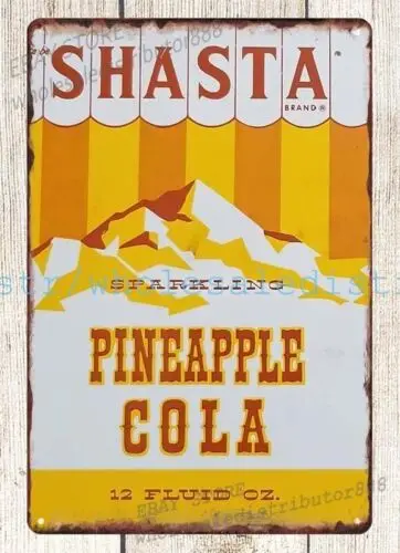 SHASTA PINEAPPLE SODA поп-питок металлическая жестяная вывеска ретро настенные постеры