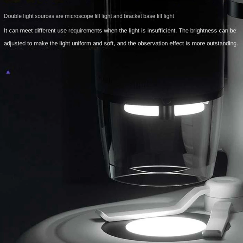 

2 Inch 1080P LCD Digital Microscope White 50X-1000X Portable Electron Microscope With Dual LED Lights