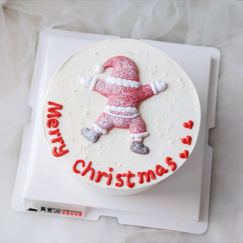 

Cake Deocration Supplies Soft Plastic Santa Claus Lying In The Snow Cake Topper for Merry Christmas Cupcake Chimney Cake Sign