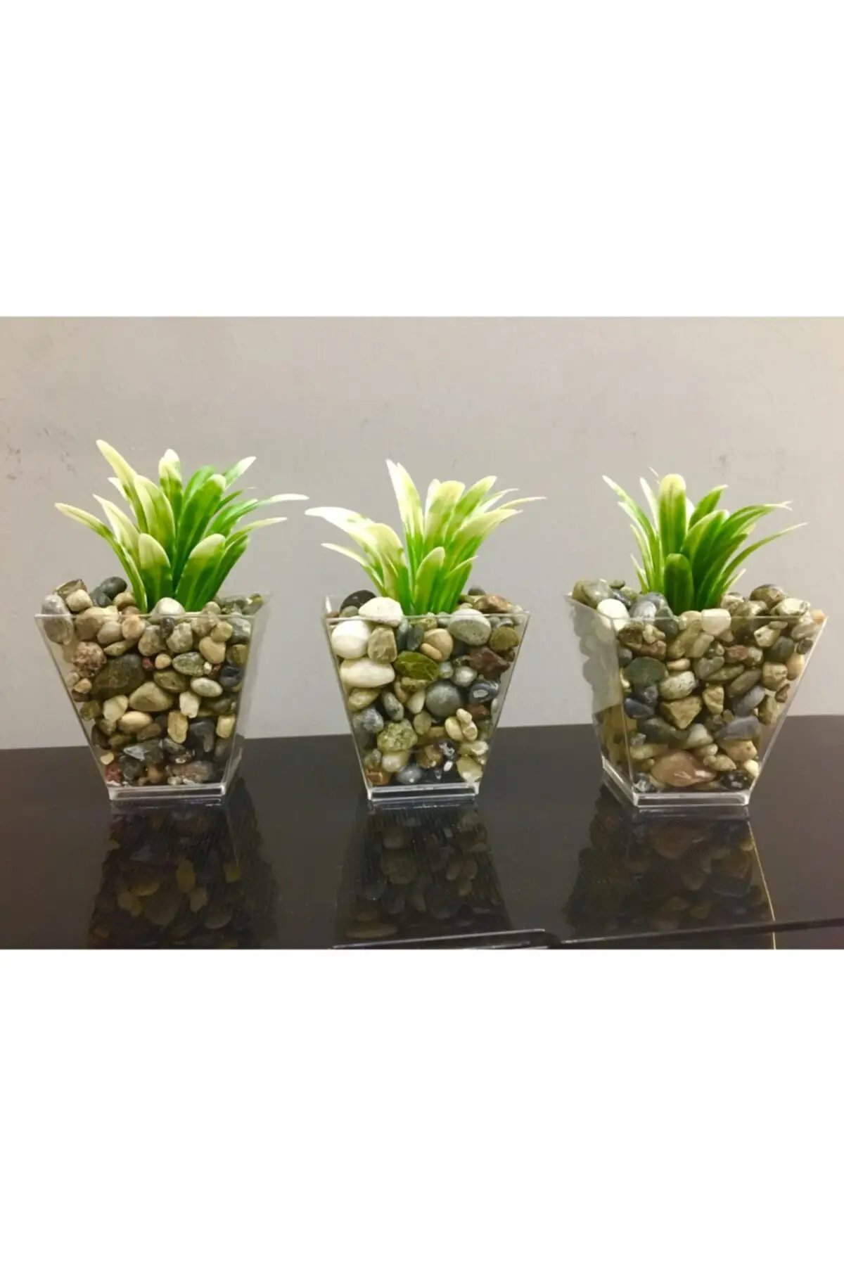 

3-inch Green White 6cm Flower Pot Artificial Green White 6cm X10cm