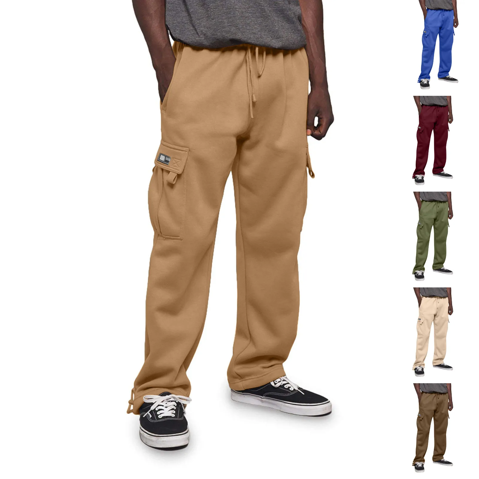 Мужские простые комбинезоны с несколькими карманами на шнурке повседневные