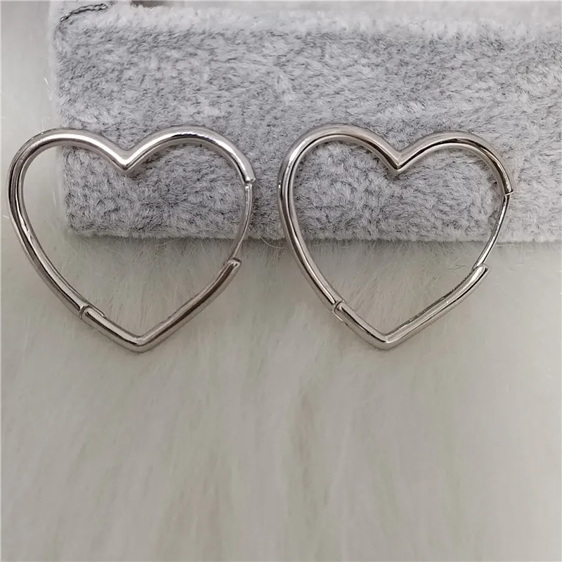 Позолоченные серьги-кольца в форме сердца для женщин и девушек свадебные