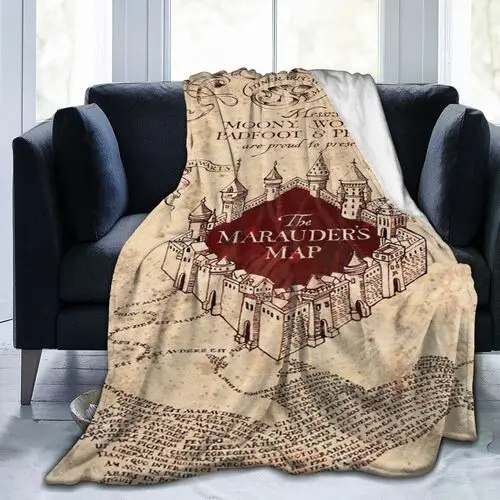 

Ai Weier Extra Soft I Like Exercise Marauders Map Throw Blankets, Sherpa Flannel Travel Blanket Throw Wearable Blankets, Large