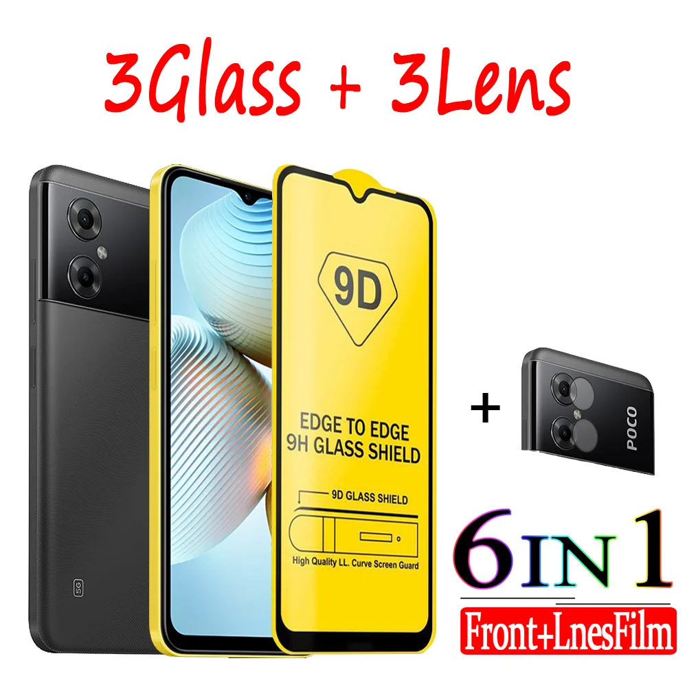 

Cristal Templado For Xiaomi Poco M4 5G Global Tempered Glass pocom4 Screen Protector Pocco M4 Front&Camera Protection M4 Glass