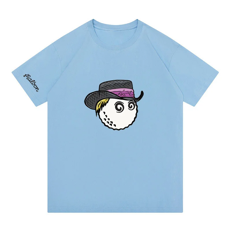 High Quality Cotton Golf T-Shirt for Men Women Summer Golf Bucket Hat Short Sleeve Top Fashion Couple Loose Malbon Golf Clothing