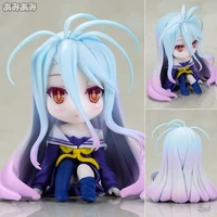 7cm anime no game no life figure shiro doll q version model toy mobile phone stand cute color box packaging action figuine toy