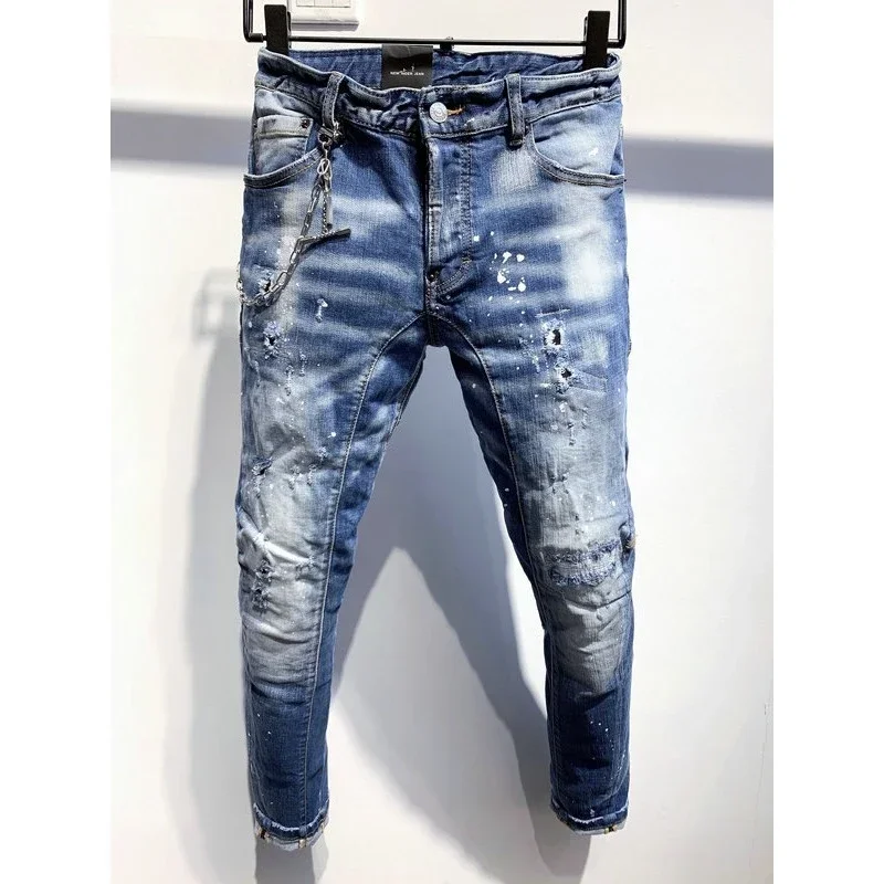 Джинсы ведущей марки Dsq2 зауженные джинсы в итальянском стиле мужские джинсовые
