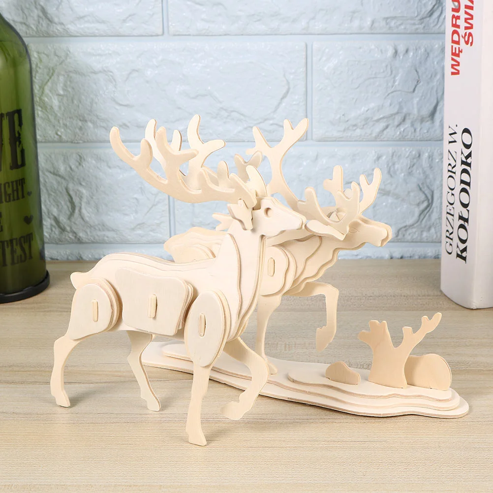 

2Pcs Wooden Puzzle Model 3D Puzzle Wooden Puzzle for Kids Gift