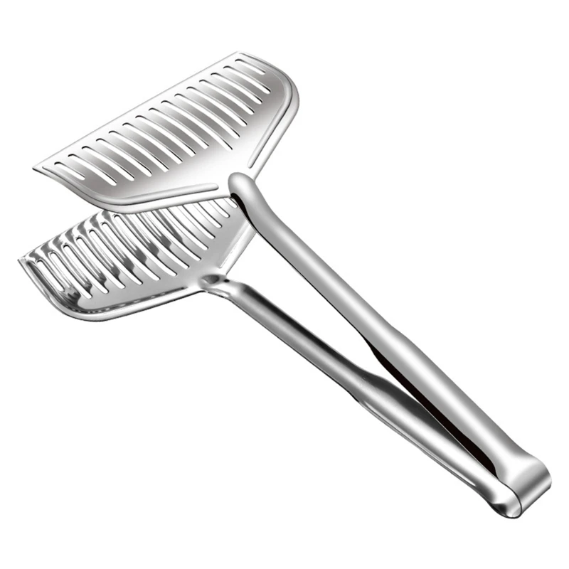 

448B Fried Fish Shovel Food Clip Fried Fish Oil Filter Grilled Fish Clip Stainless Steel Steak Frying Clip Kitchen Tools
