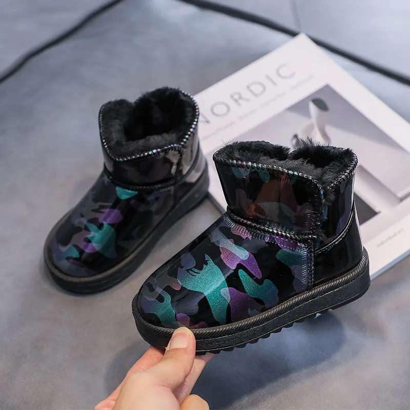 

Children's Winter Girls Warm And Waterproof Snow Boots 2022 New Boys' Fleece Thickened Large Cotton Shoes