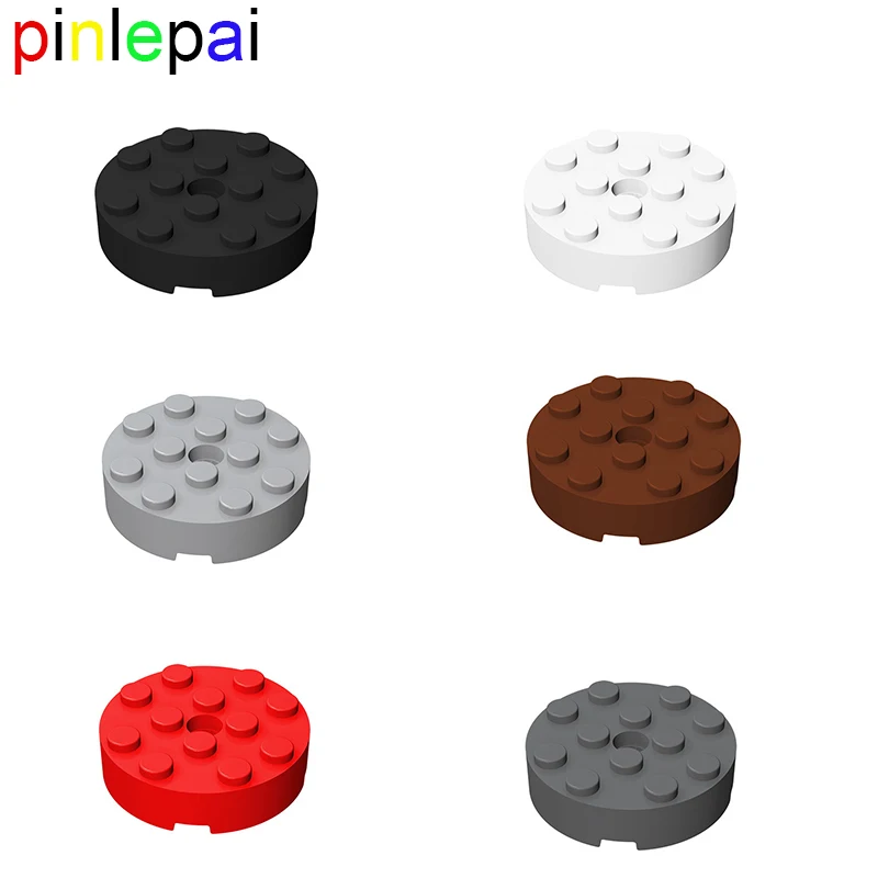 Строительные блоки Pinlepai 87081 4x4 круглые с отверстиями Moc детали кирпичи белые