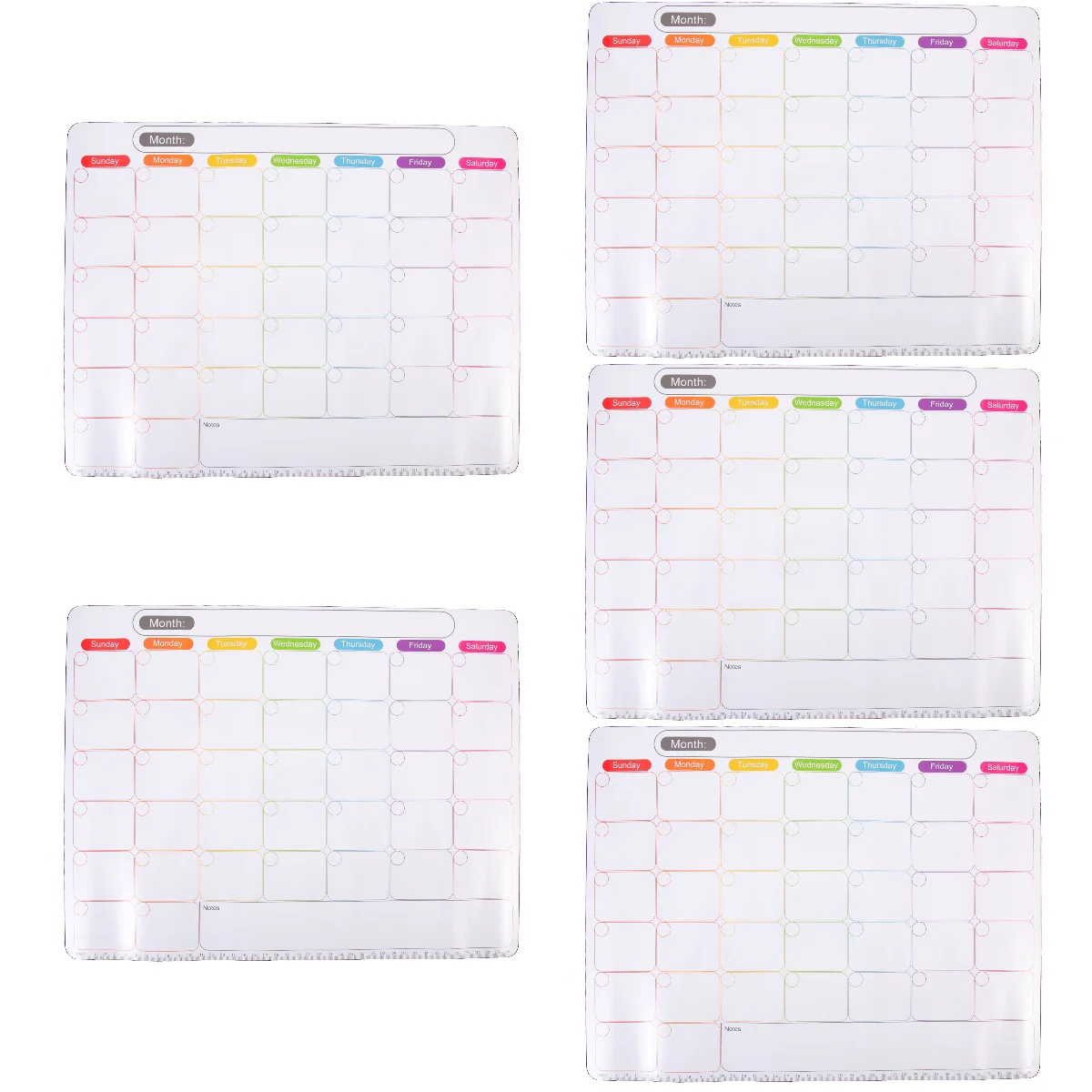 

5pcs Fridge Whiteboard List Pad Magnets Message Notepad Supple To Do Notepad for Noticing