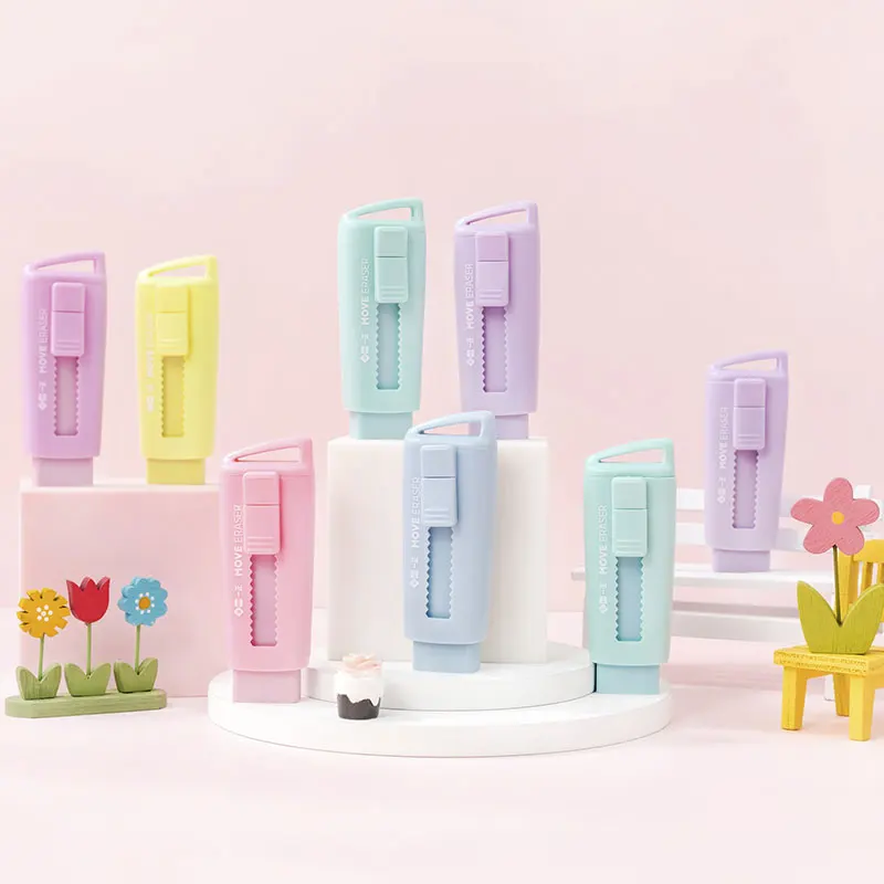 

1Pc Eraser Push Pull Creative Candy Multicolor Pencil Rubber Drawing Wiping Stationery for Gifts Office Cute School Supplies
