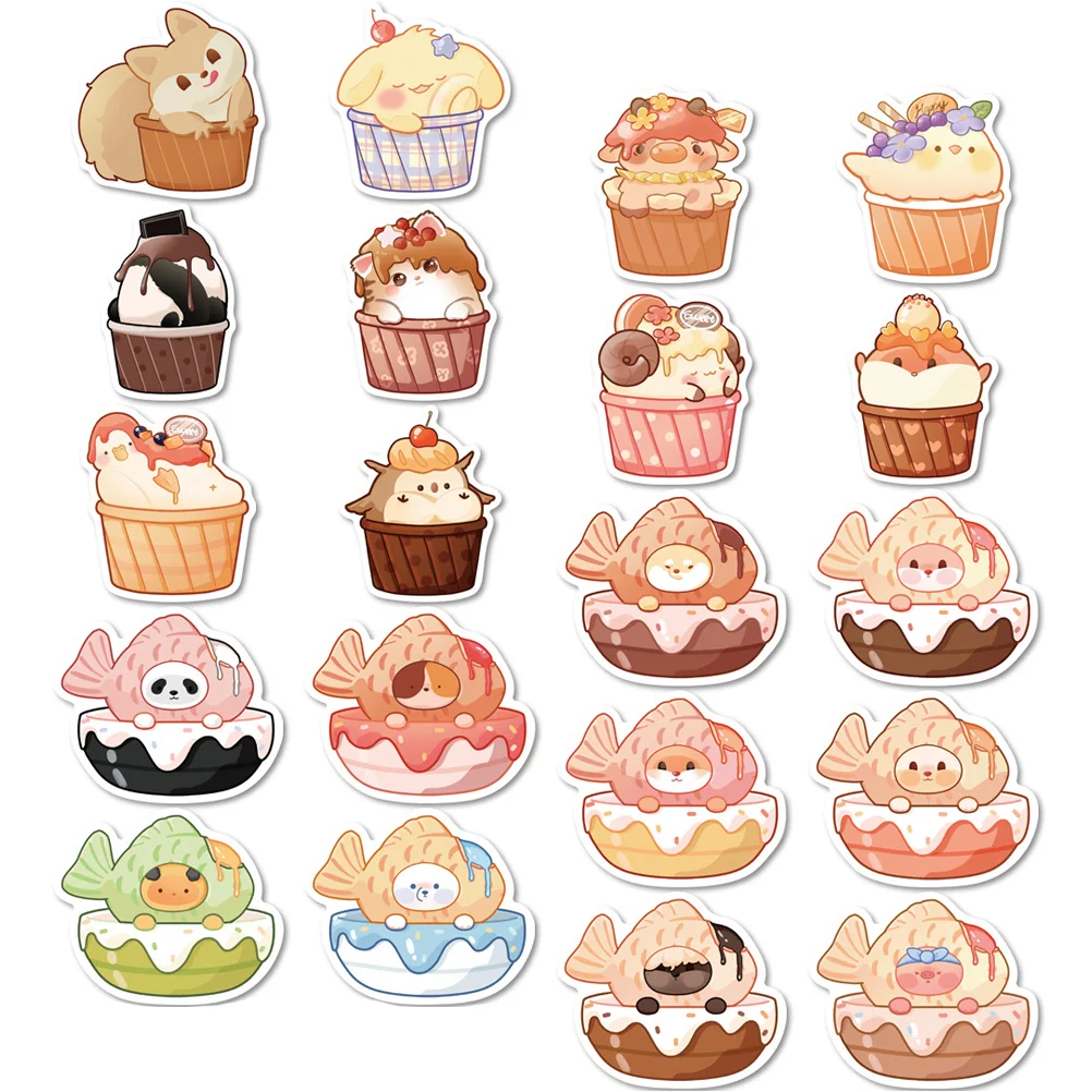 

80 Pcs Water Bottle Decals Album Food Sticker Retro Stickers Decorative Wall Sticker Cartoon Food Stickers Cake Decor