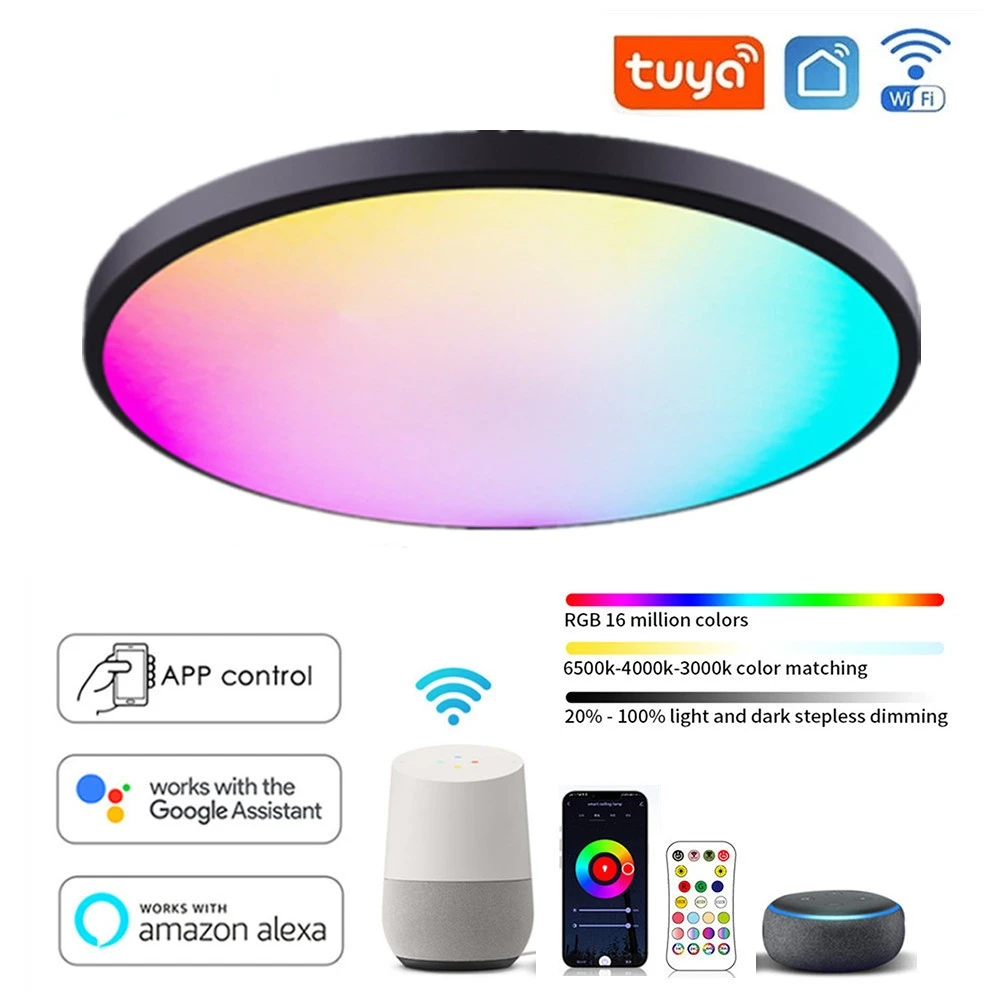 

Smart Ceiling Light Wifi RGBCW Led Ceiling Lamp Livingroom Home Decoration Smart Chandelier Compatible with Alexa, Google Home