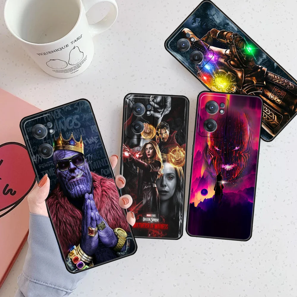 

Mobile Phone Case for OnePlus 8T 7 9 10 Pro Nord 2 9R Black Shell 7T for Oppo F19 A53 A93 5G A15 A52 Cover Doctor Strange Thanos