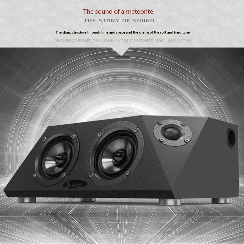 IBASS Wooden Subwoofer HIFI Bluetooth Speaker Channel 2.0 Sound Box Home Theater Computer Desktop System with Remote Control