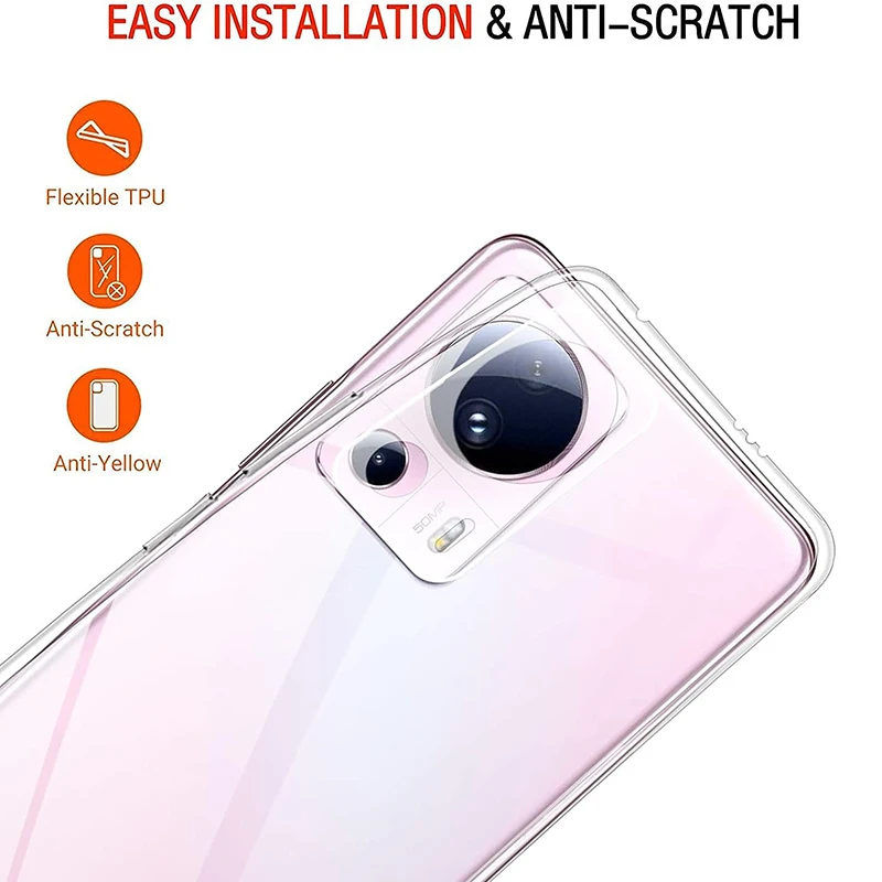 Ультратонкий Прозрачный мягкий чехол для Xiaomi Mi 13 12 Lite 12X 12S 12T Pro ультрапрозрачный