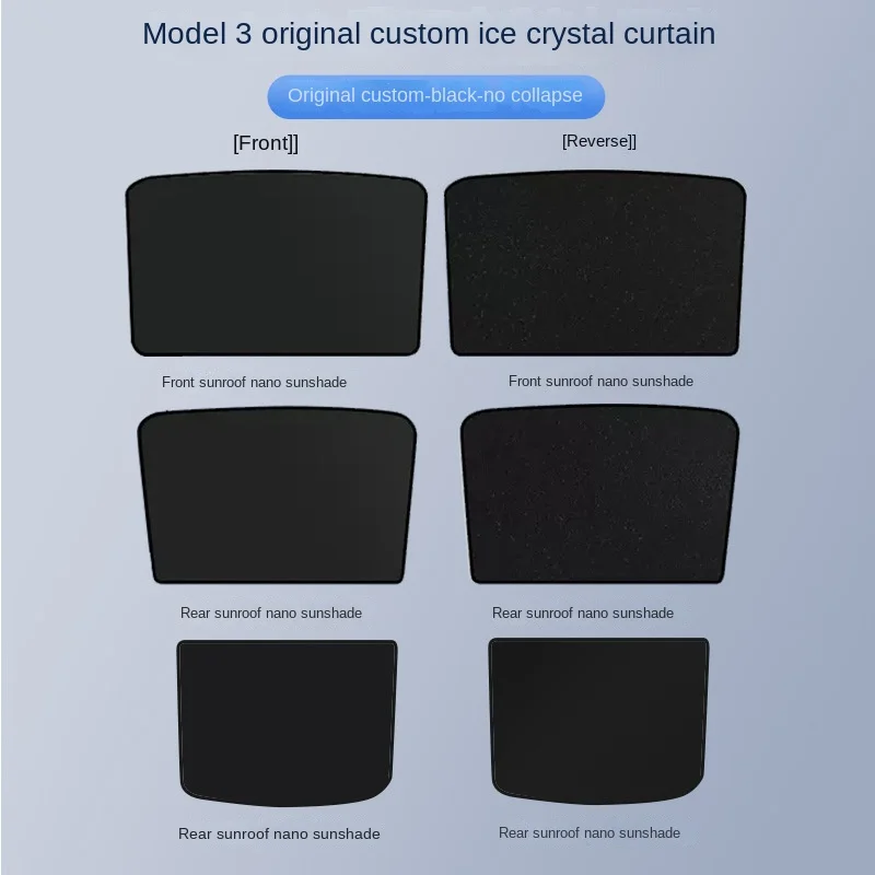 

For Tesla Model 3 Front Rear Sunroof Windshield Skylight Shading Net Upgrade Sun Shades Glass Roof Sunshade Car accessories