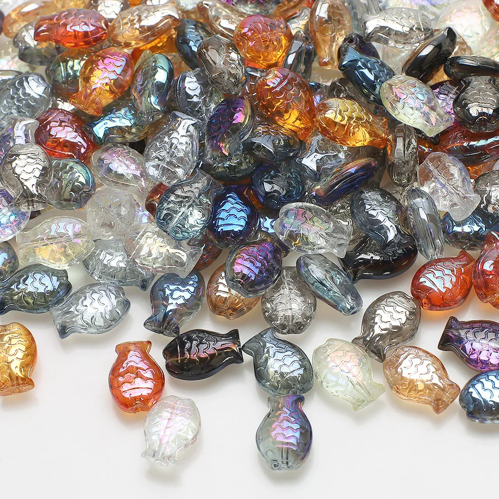 

30Pcs Austrian Colourful Crystal Small Fish 10x14mm Glass Loose Beads For DIY Making Charms Earring Necklace Jewlery Accessories