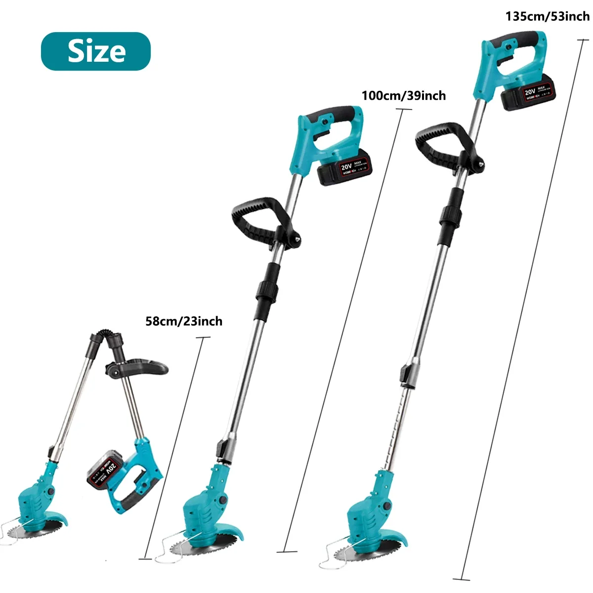 Беспроводной триммер для травы 21 в регулируемая длина электрической