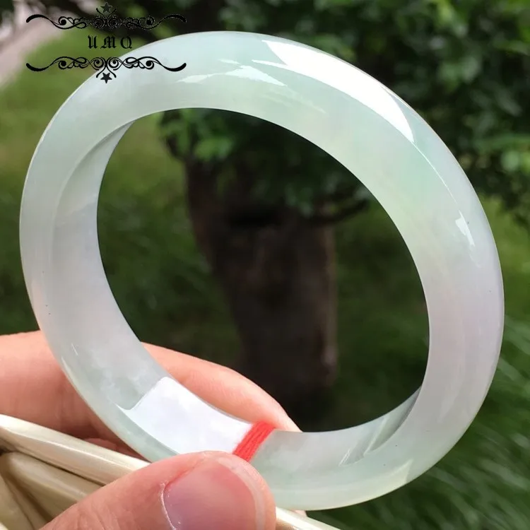 

[new Goods in March]ice Clear Green Positive Circle Bracelet Size 57.5-15.4-8.5 Natural a Goods Bracelet 32997